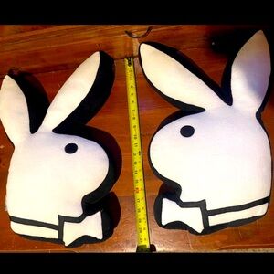 2 x EUC large playboy bunny throw pillows (official Playboy merch)